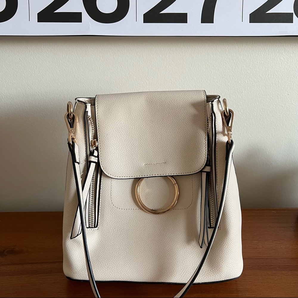 cream small backpack